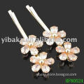 lovely flower design barrette clip using metal silver plated hair barrette for girls HF80524